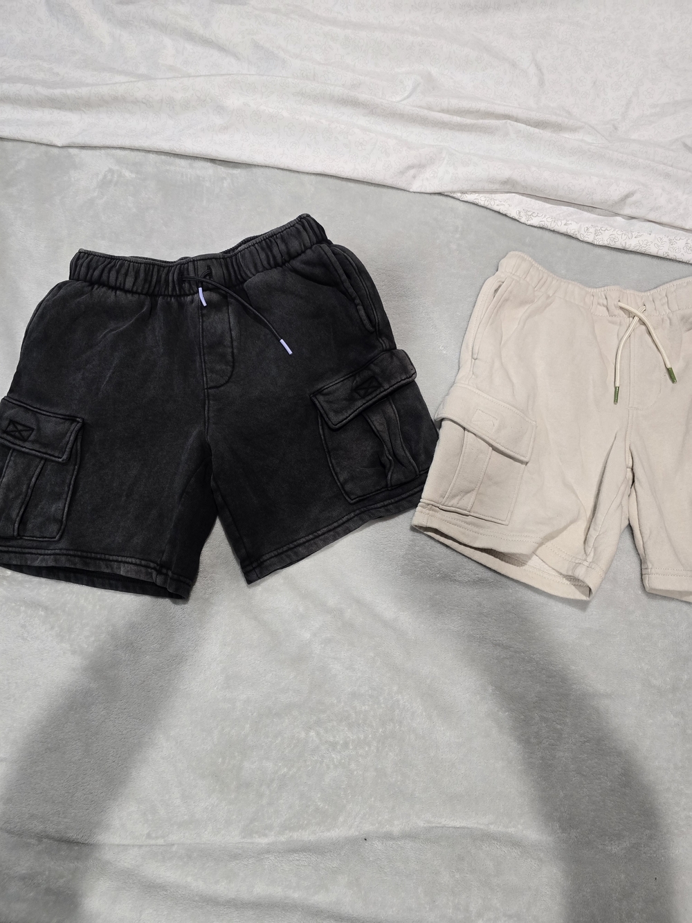 Old Navy Cargo Drawstring Shorts - Black & Cream